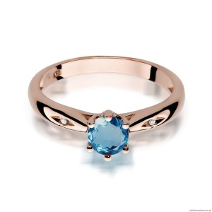 Pierścionek W074 Topaz London Blue 0,50ct różowe złoto