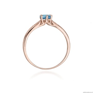 Pierścionek W074 Topaz London Blue 0,50ct różowe złoto