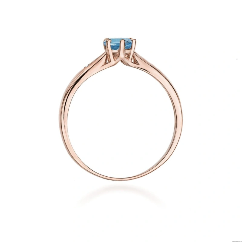 Pierścionek W074 Topaz London Blue 0,50ct różowe złoto