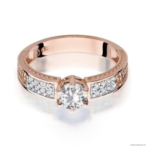 Pierścionek W075 Biały Szafir 0,60ct różowe złoto