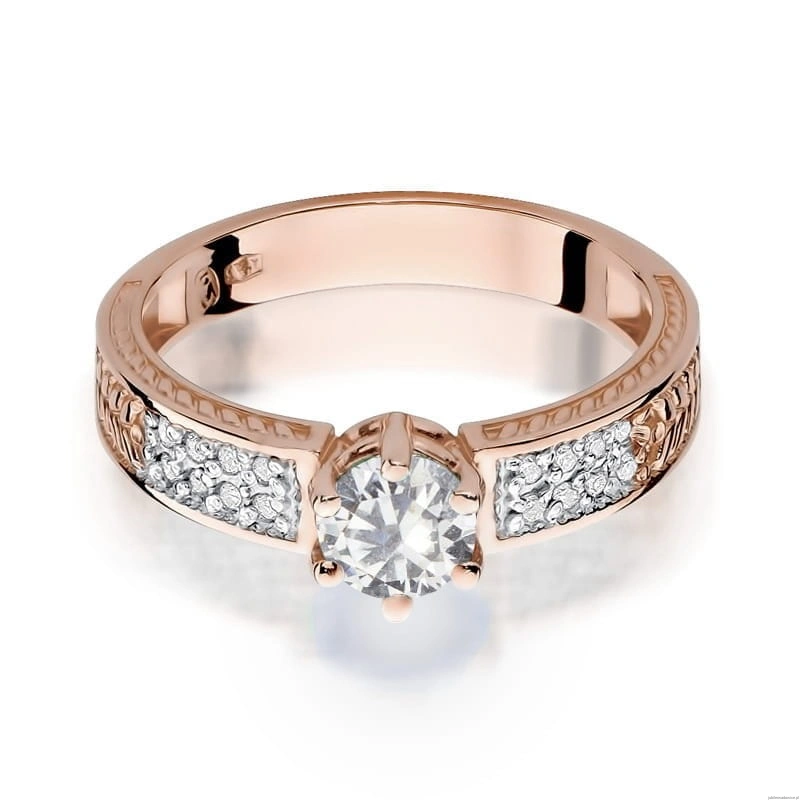 Pierścionek W075 Biały Szafir 0,60ct różowe złoto