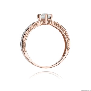Pierścionek W075 Biały Szafir 0,60ct różowe złoto