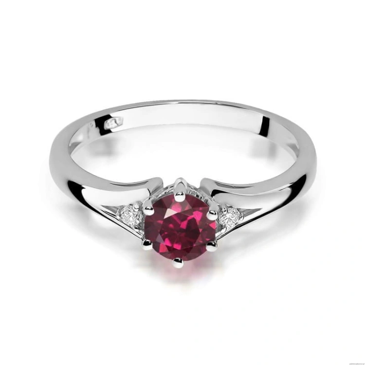 Pierścionek W0076 Rodolit 0,60ct białe złoto