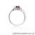 Pierścionek W0076 Rodolit 0,60ct białe złoto