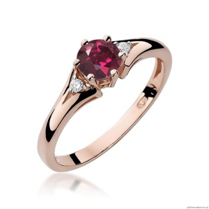 Pierścionek W0076 Rodolit 0,60ct różowe złoto