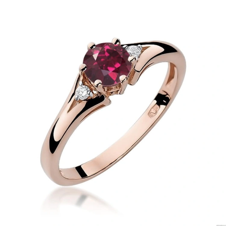 Pierścionek W0076 Rodolit 0,60ct różowe złoto
