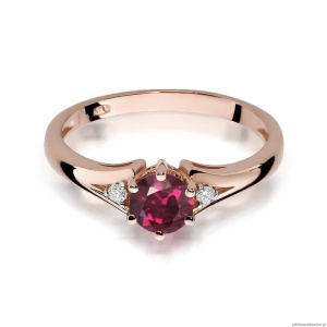 Pierścionek W0076 Rodolit 0,60ct różowe złoto