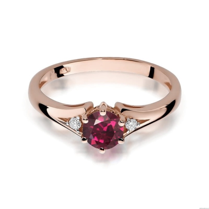 Pierścionek W0076 Rodolit 0,60ct różowe złoto