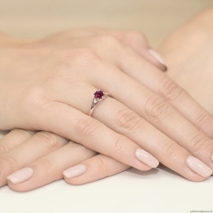Pierścionek W0076 Rodolit 0,60ct różowe złoto
