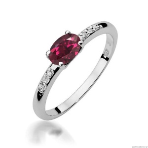 Pierścionek W077 Rodolit 0,50ct białe złoto