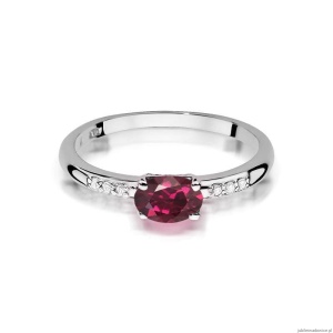 Pierścionek W077 Rodolit 0,50ct białe złoto