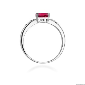 Pierścionek W077 Rodolit 0,50ct białe złoto
