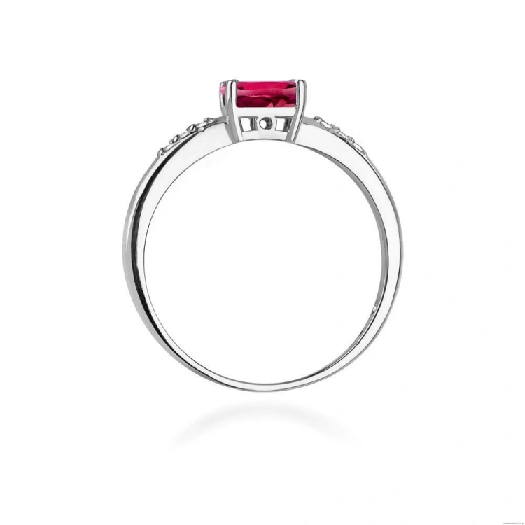 Pierścionek W077 Rodolit 0,50ct białe złoto