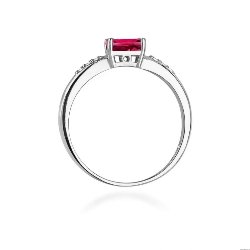 Pierścionek W077 Rodolit 0,50ct białe złoto