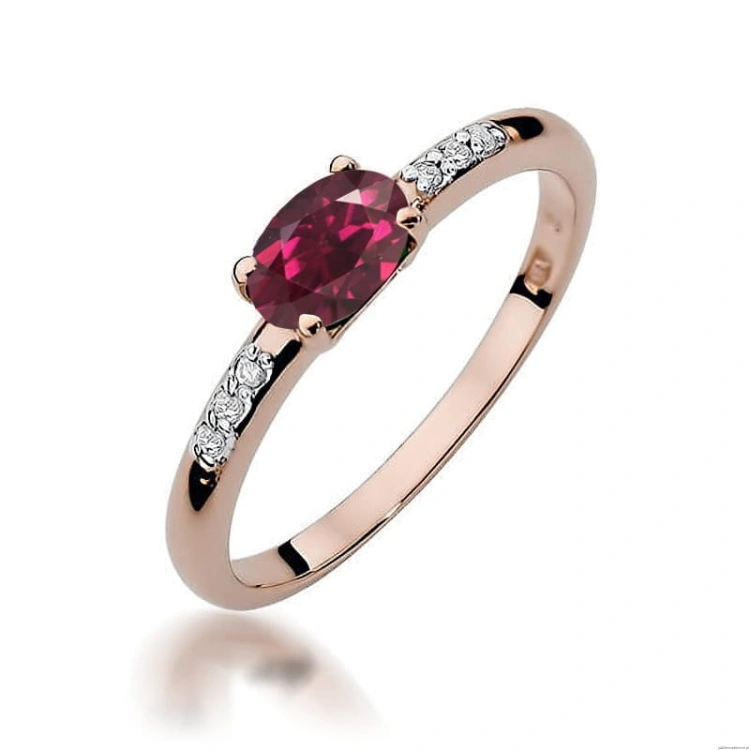 Pierścionek W077 Rodolit 0,50ct różowe złoto