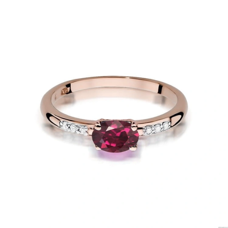 Pierścionek W077 Rodolit 0,50ct różowe złoto