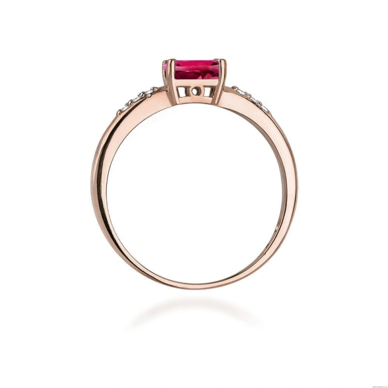 Pierścionek W077 Rodolit 0,50ct różowe złoto
