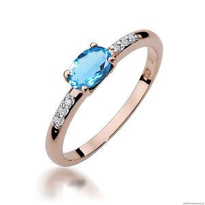 Pierścionek W077 Topaz 0,50ct różowe złoto