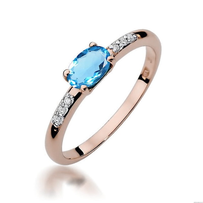Pierścionek W077 Topaz 0,50ct różowe złoto