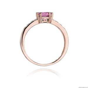 Pierścionek W079 Różowy Topaz 1,10ct różowe złoto