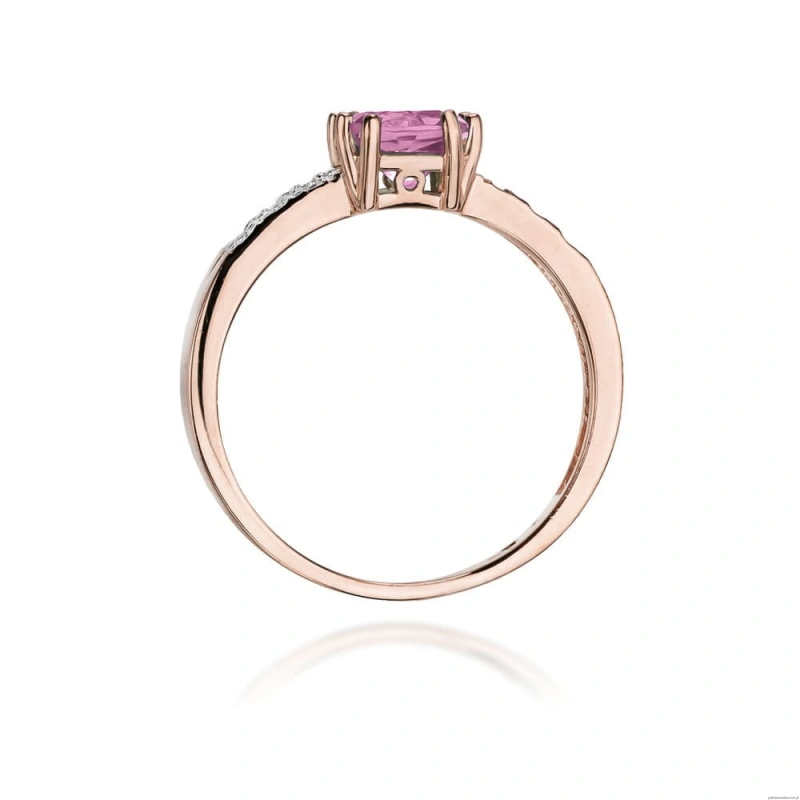 Pierścionek W079 Różowy Topaz 1,10ct różowe złoto