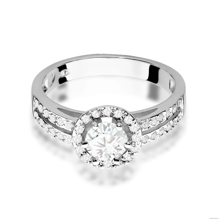Pierścionek W087 Biały Szafir 0,60ct białe złoto
