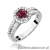 Pierścionek W087 Rodolit 0,60ct białe złoto