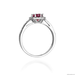 Pierścionek W087 Rodolit 0,60ct białe złoto