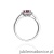 Pierścionek W087 Rodolit 0,60ct białe złoto
