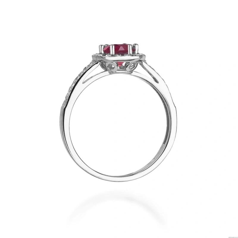 Pierścionek W087 Rodolit 0,60ct białe złoto