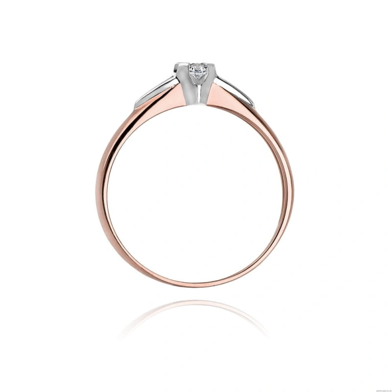 Pierścionek W088 Diament  0,05ct różowe złoto