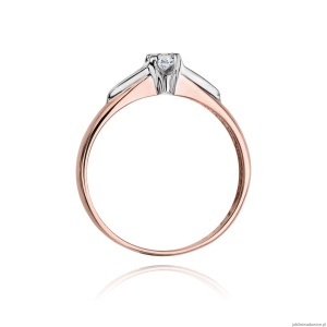 Pierścionek W088 Diament 0,08ct różowe złoto