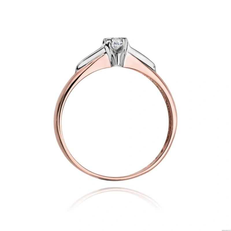 Pierścionek W088 Diament 0,08ct różowe złoto