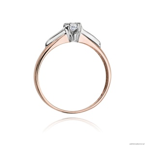 Pierścionek W088 Diament 0,12ct różowe złoto