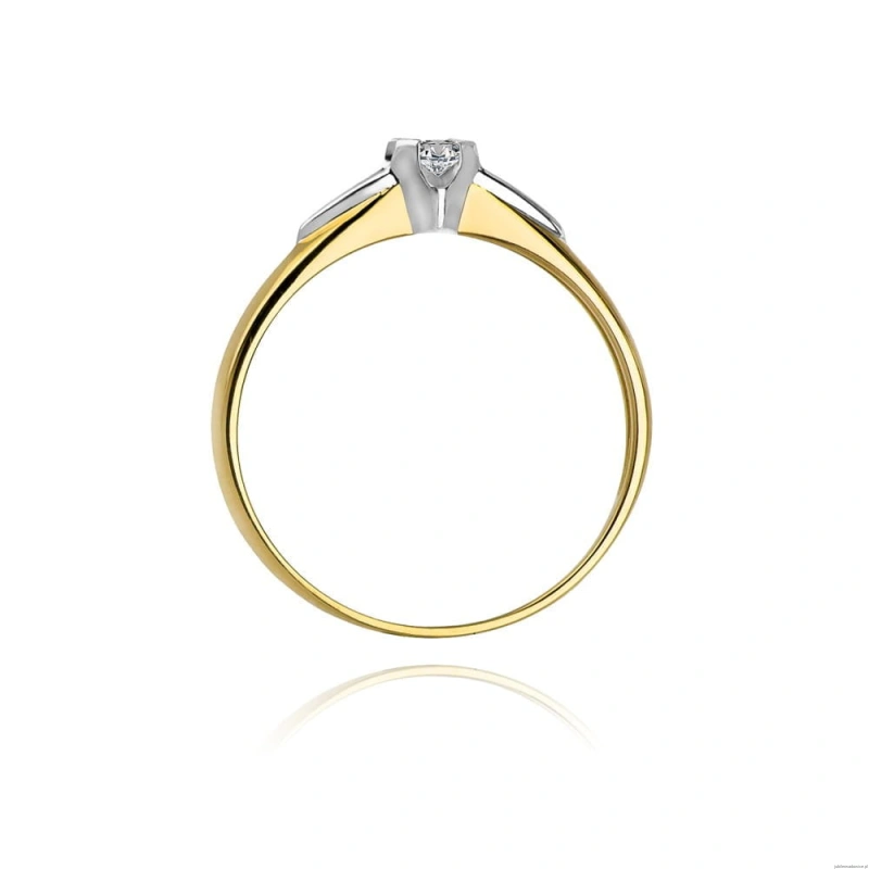 Pierścionek W088 Diament  0,05ct żółte złoto