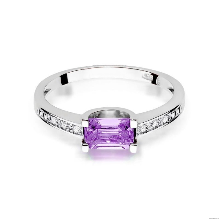 Pierścionek W105 Ametyst 0,60ct białe złoto
