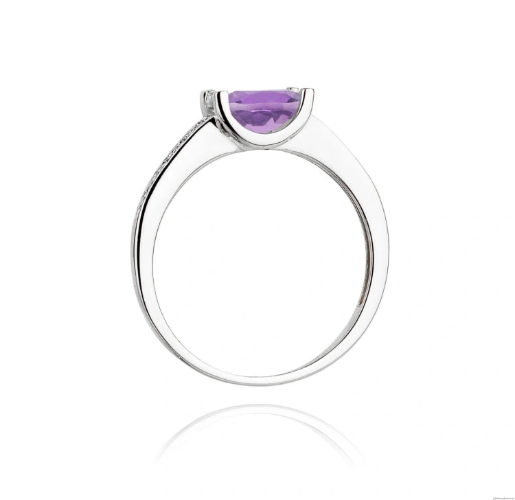 Pierścionek W105 Ametyst 0,60ct białe złoto