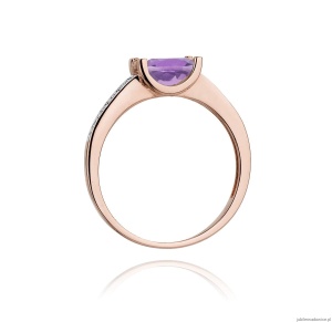 Pierścionek W105 Ametyst 0,60ct różowe złoto