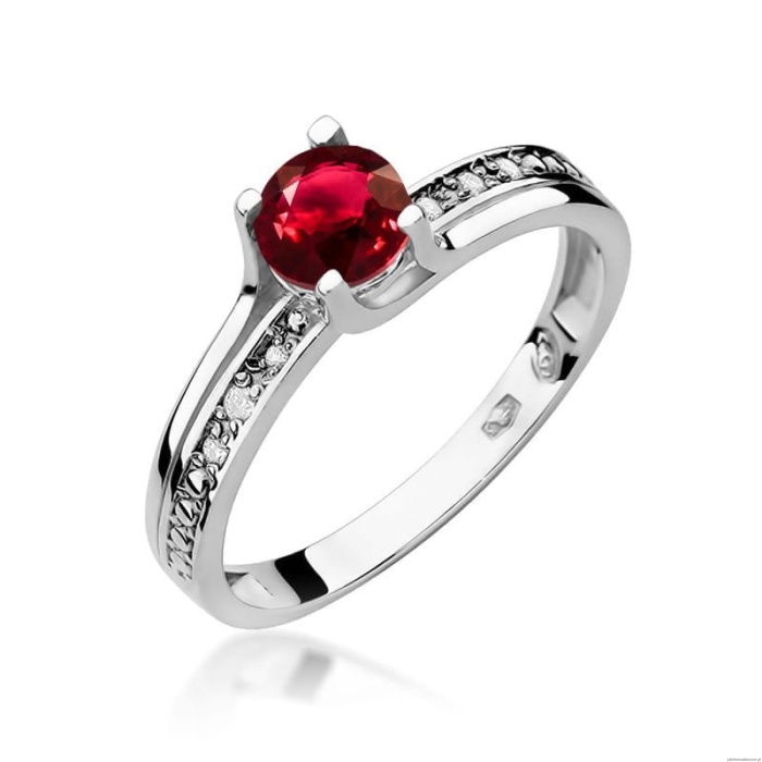 Pierścionek W106 Rubin 0,60ct białe złoto