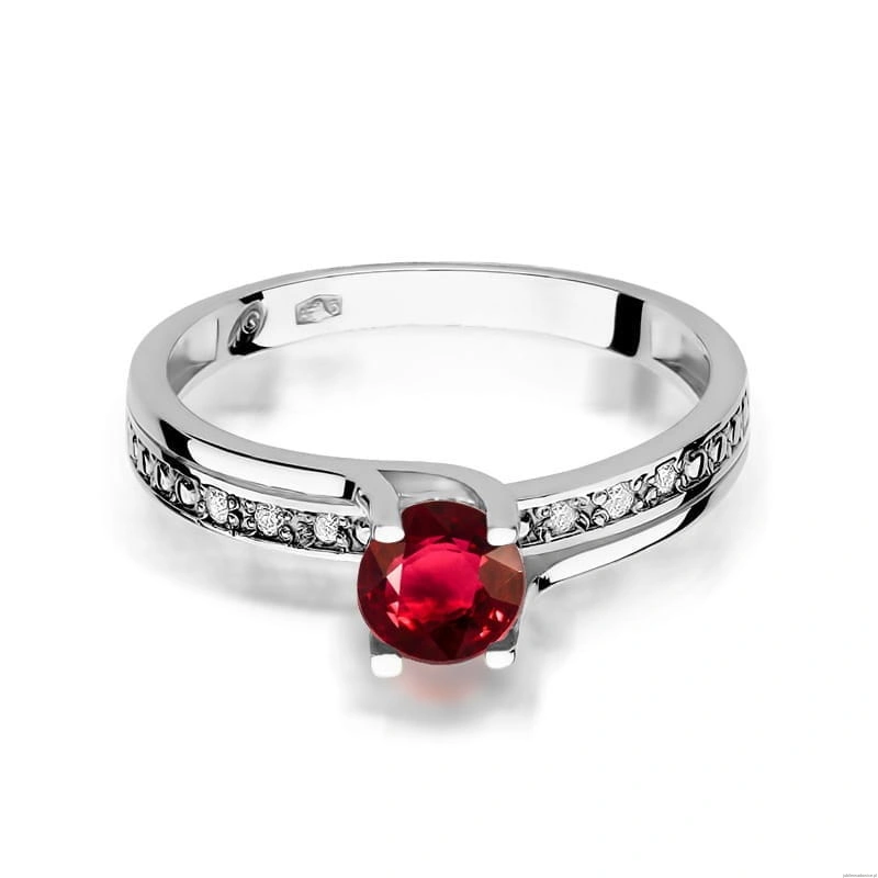 Pierścionek W106 Rubin 0,60ct białe złoto