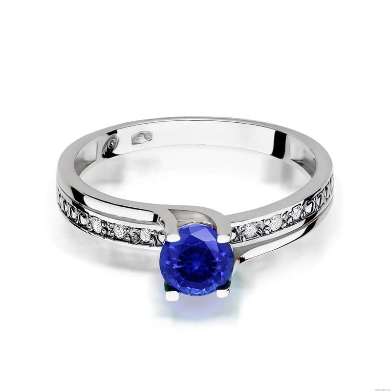 Pierścionek W106 Szafir 0,50ct białe złoto