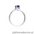 Pierścionek W106 Szafir 0,50ct białe złoto