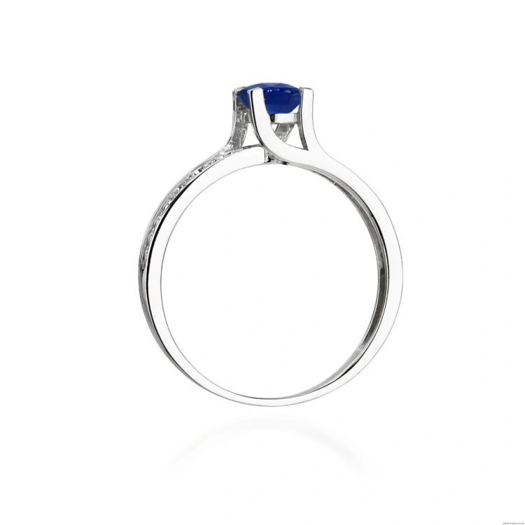 Pierścionek W106 Szafir 0,50ct białe złoto