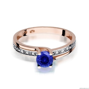 Pierścionek W106 Szafir 0,50ct różowe złoto