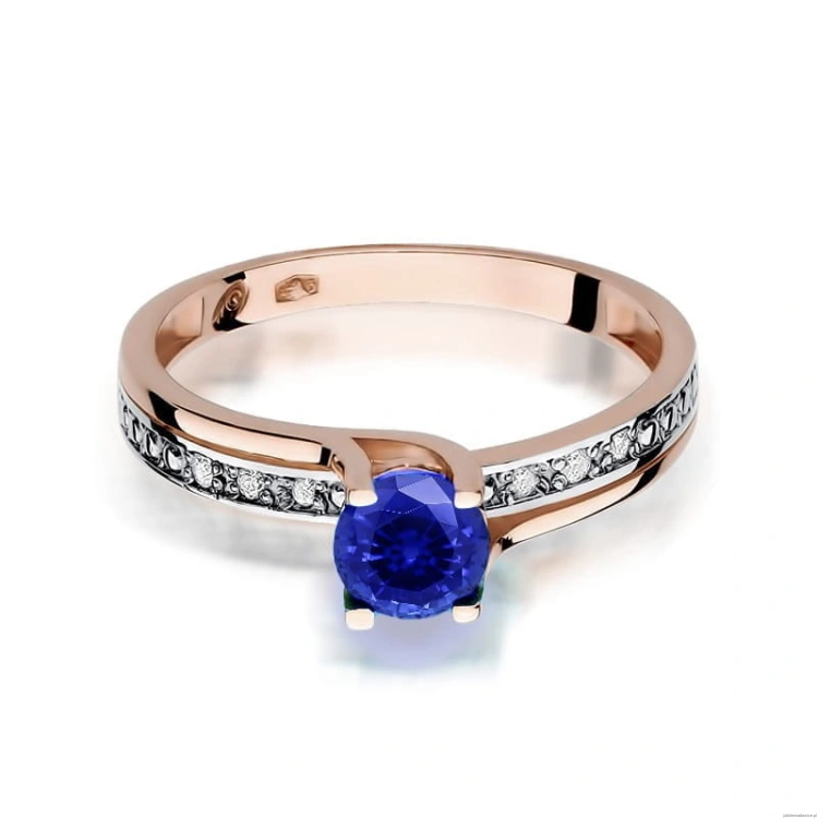 Pierścionek W106 Szafir 0,50ct różowe złoto