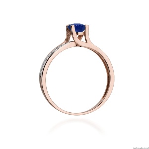 Pierścionek W106 Szafir 0,50ct różowe złoto