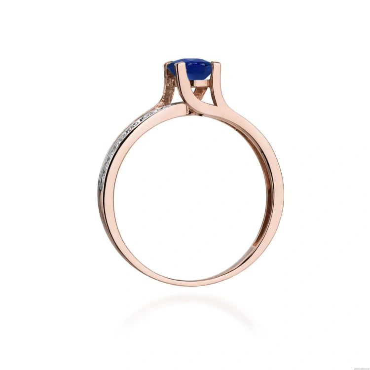 Pierścionek W106 Szafir 0,50ct różowe złoto