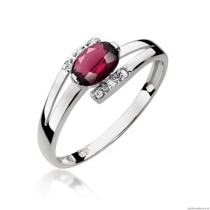 Pierścionek W119 Rodolit 0,50ct białe złoto