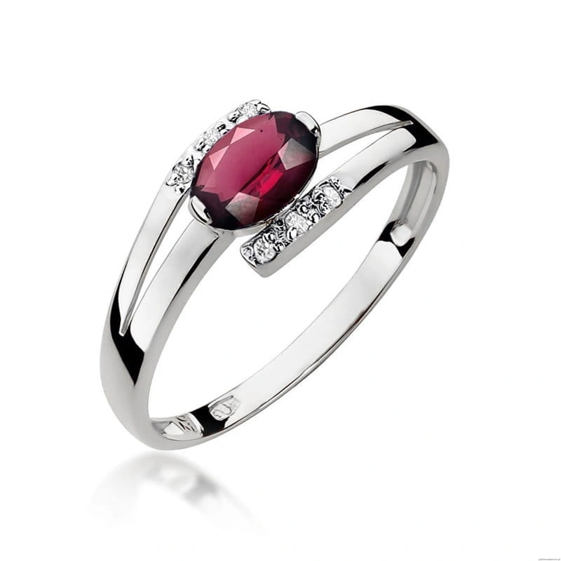 Pierścionek W119 Rodolit 0,50ct białe złoto