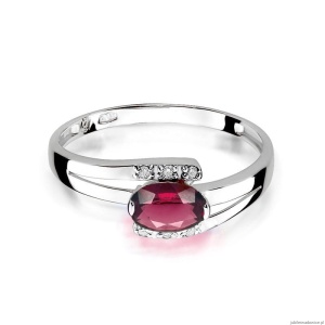 Pierścionek W119 Rodolit 0,50ct białe złoto